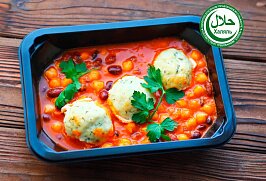 Чикенболы с фасолью и нутом в томатном соусе - все правильные рецепты блюд правильного питания.