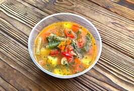 Пост Суп овощной со стручковой фасолью 250 - все правильные рецепты блюд правильного питания.